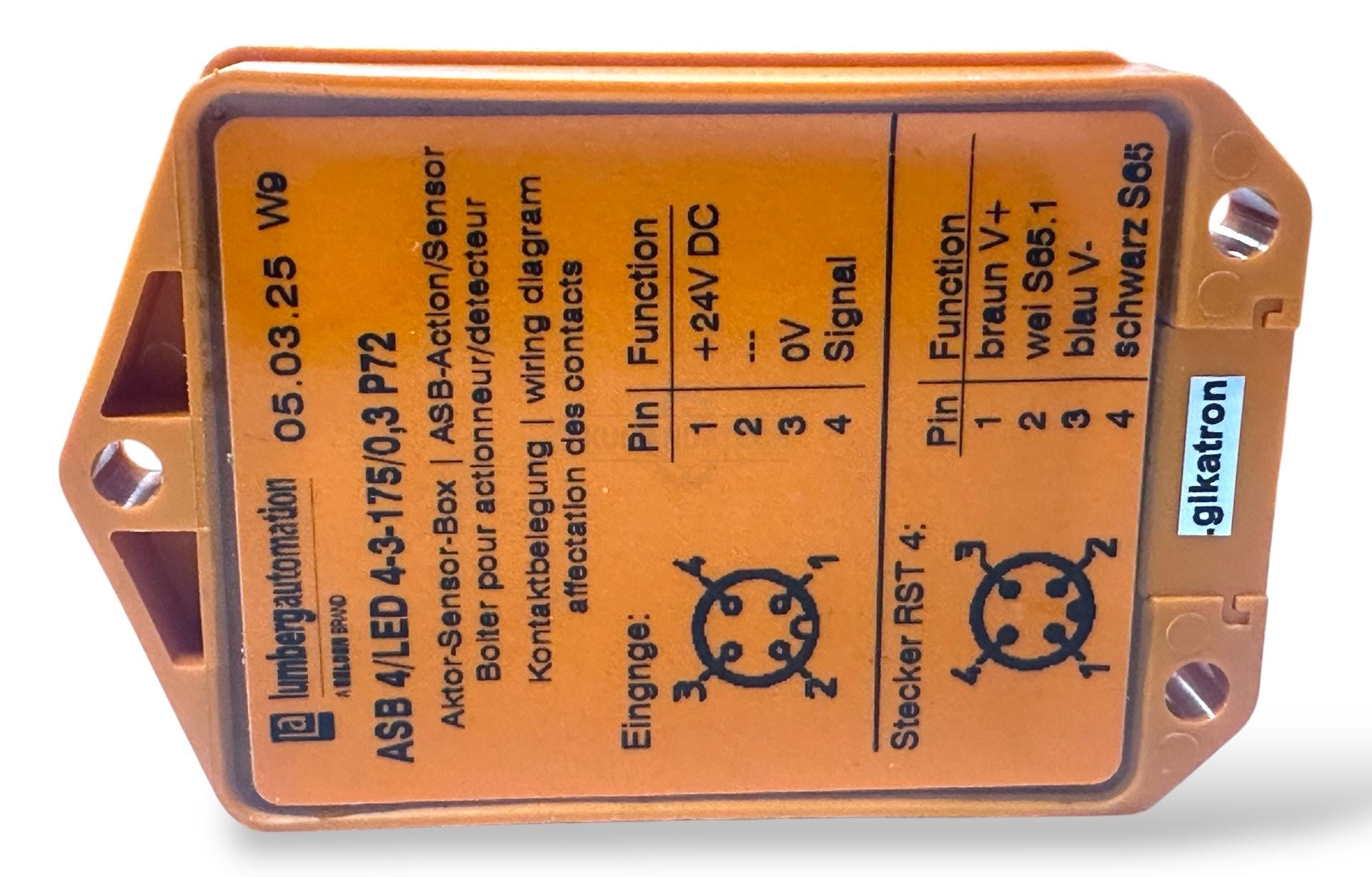 Putzmeister Lumberg ASB 4-LED 4-3-175-0,3 P72 | 4 Lü 4Pinli Sensör Dağıtıcısı - Image 4