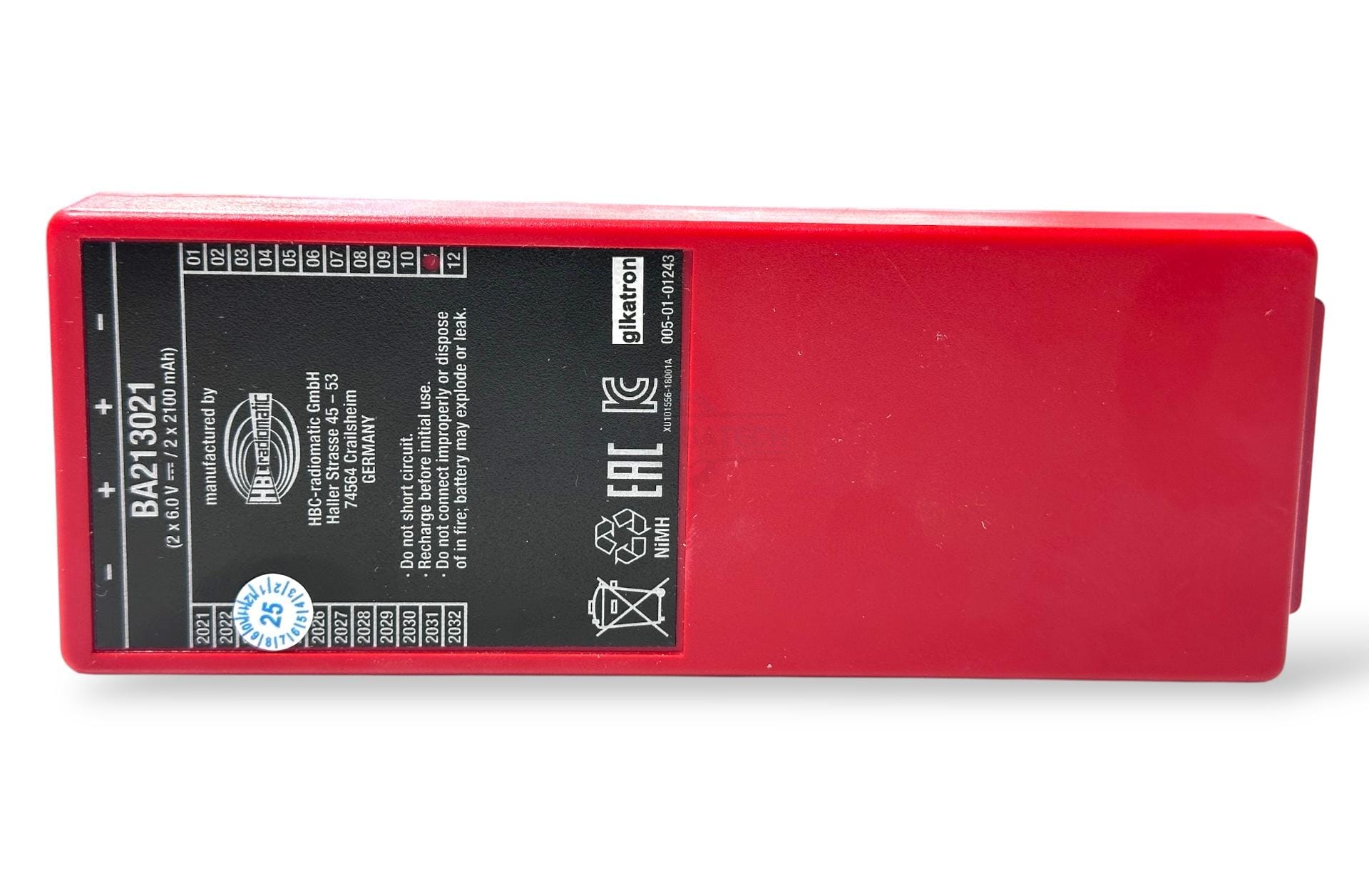 HBC Radiomatic Putzmeister BA213021 2x6V-2x2100mAh Kırmızı Uzun Batarya - Görsel 18