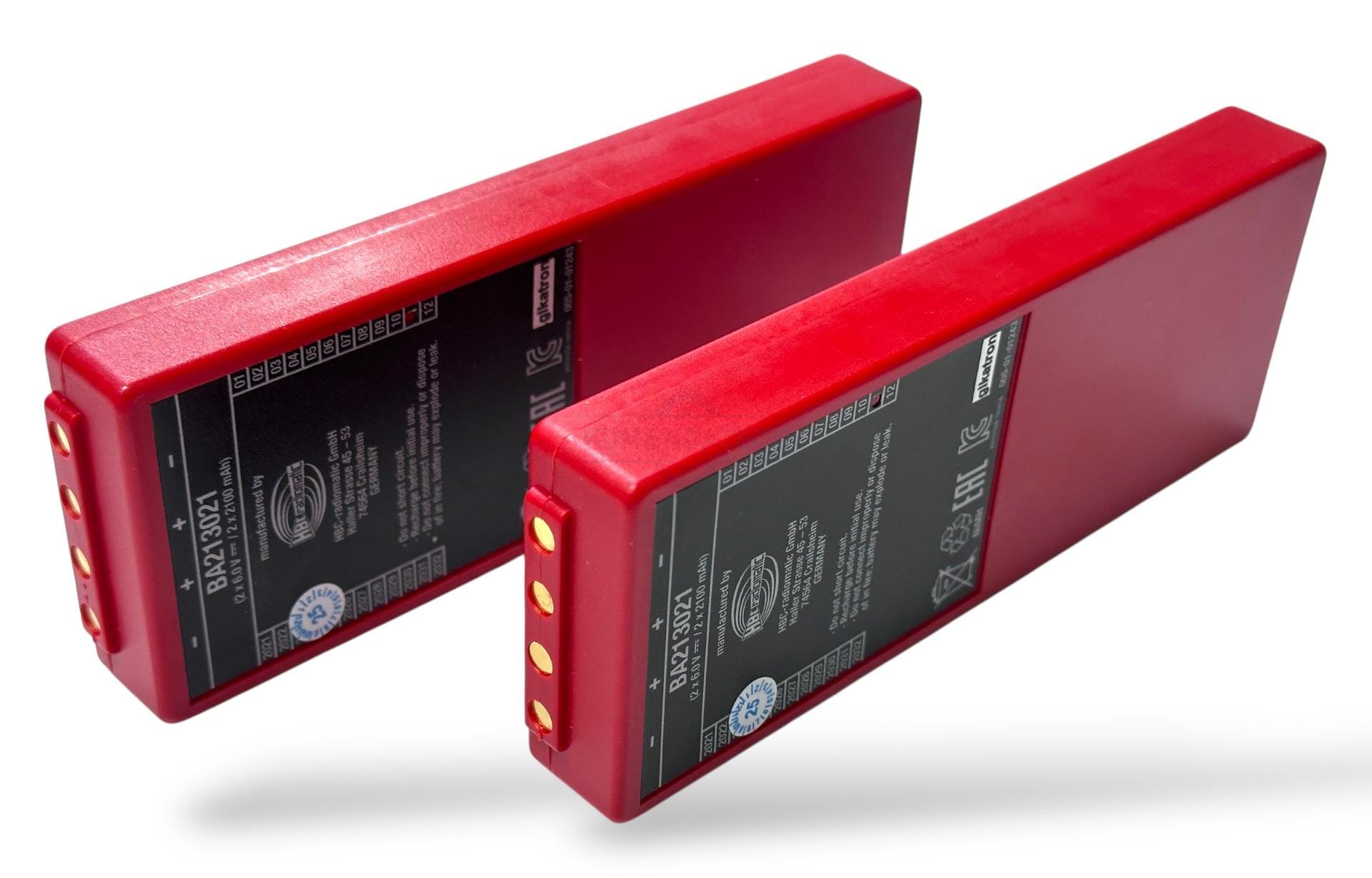 HBC Radiomatic Putzmeister BA213021 2x6V-2x2100mAh Kırmızı Uzun Batarya - Görsel 12