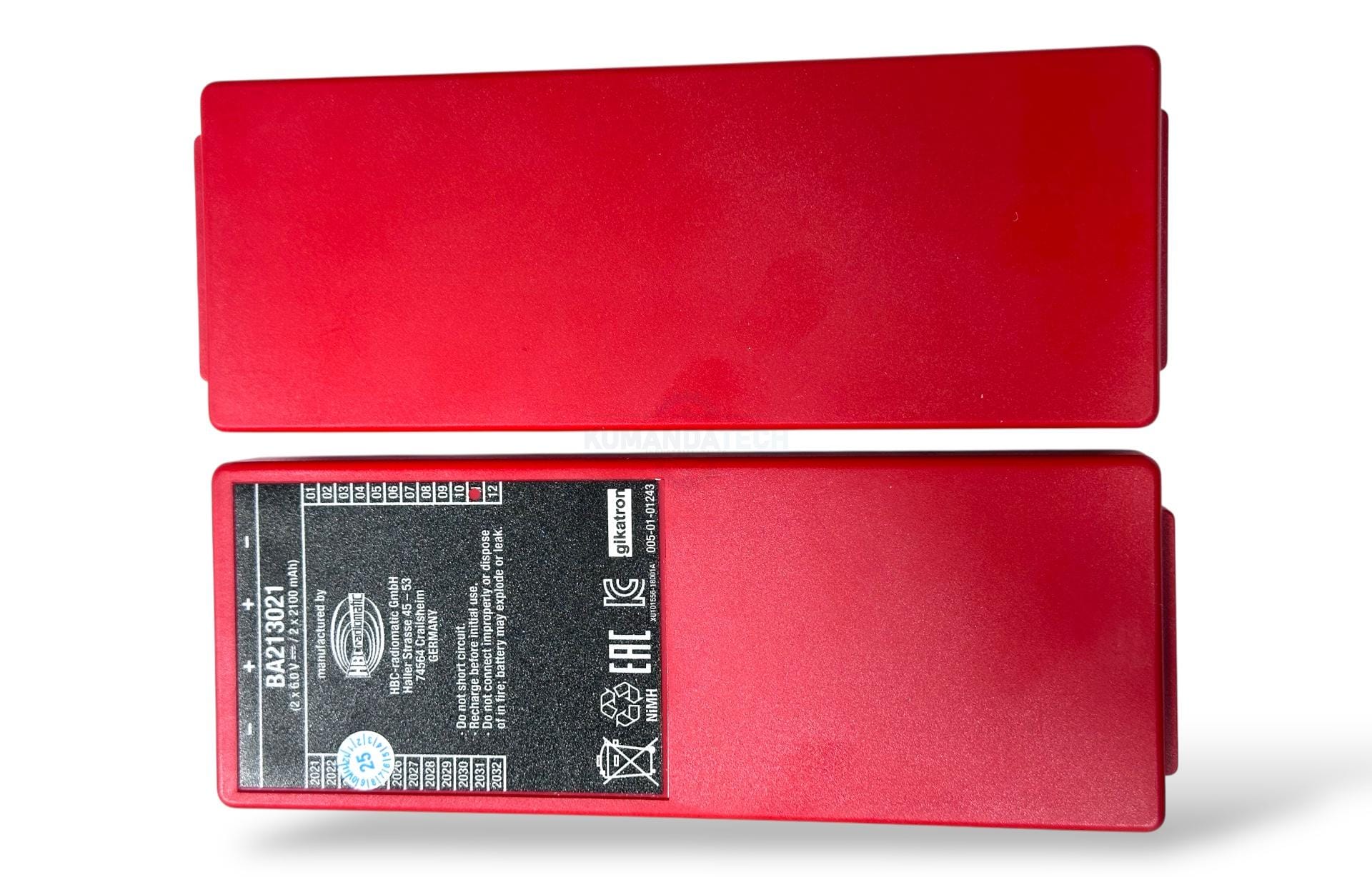 HBC Radiomatic Putzmeister BA213021 2x6V-2x2100mAh Kırmızı Uzun Batarya - Görsel 11