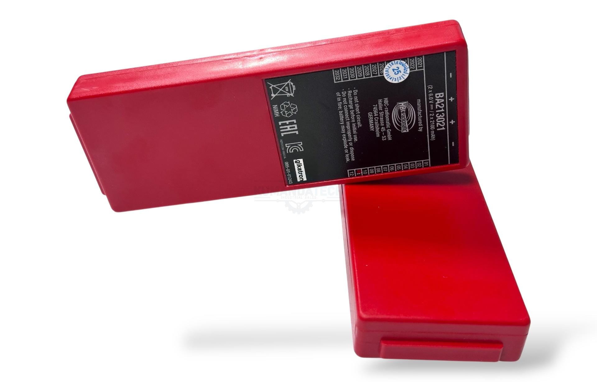 HBC Radiomatic Putzmeister BA213021 2x6V-2x2100mAh Kırmızı Uzun Batarya - Görsel 10