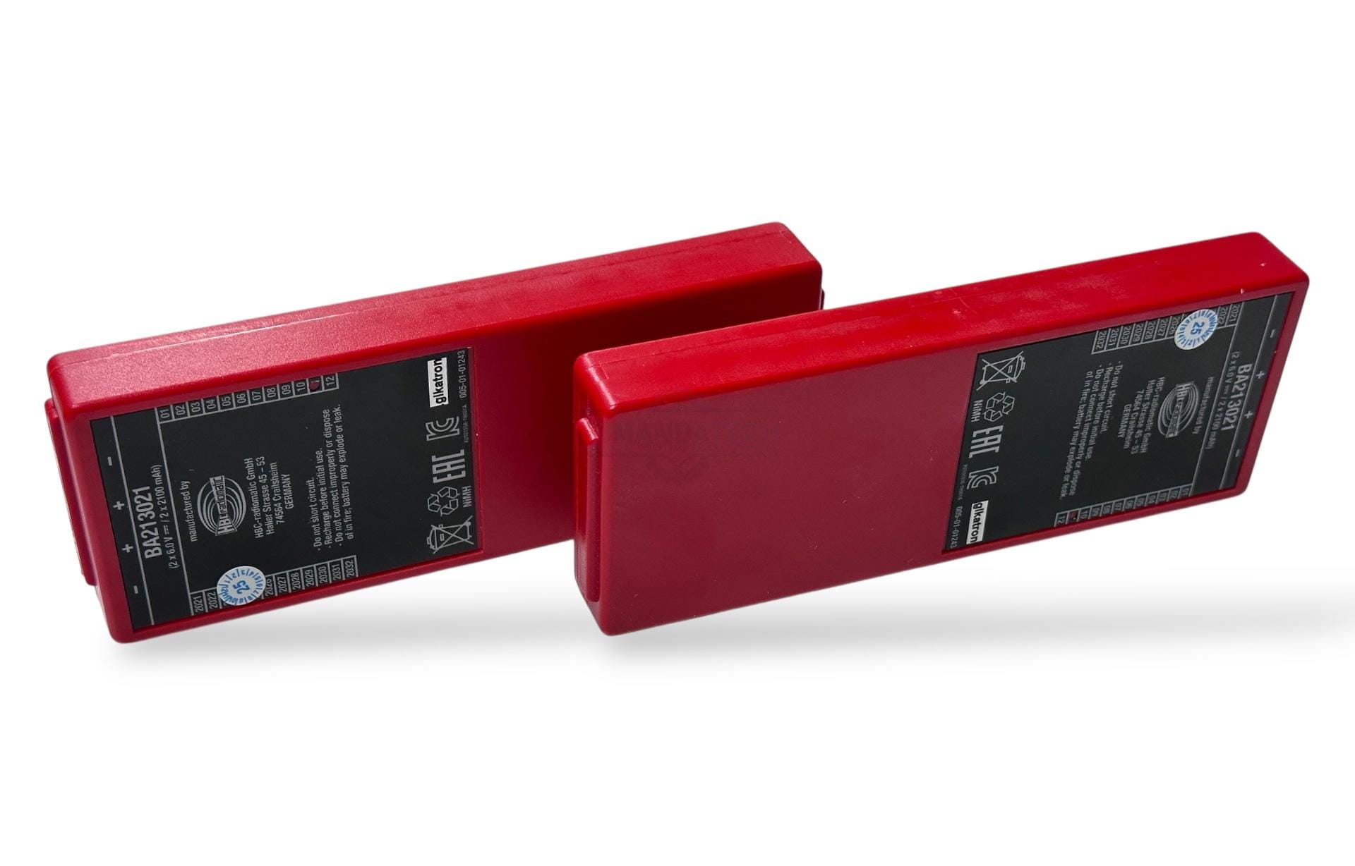 HBC Radiomatic Putzmeister BA213021 2x6V-2x2100mAh Kırmızı Uzun Batarya - Görsel 8