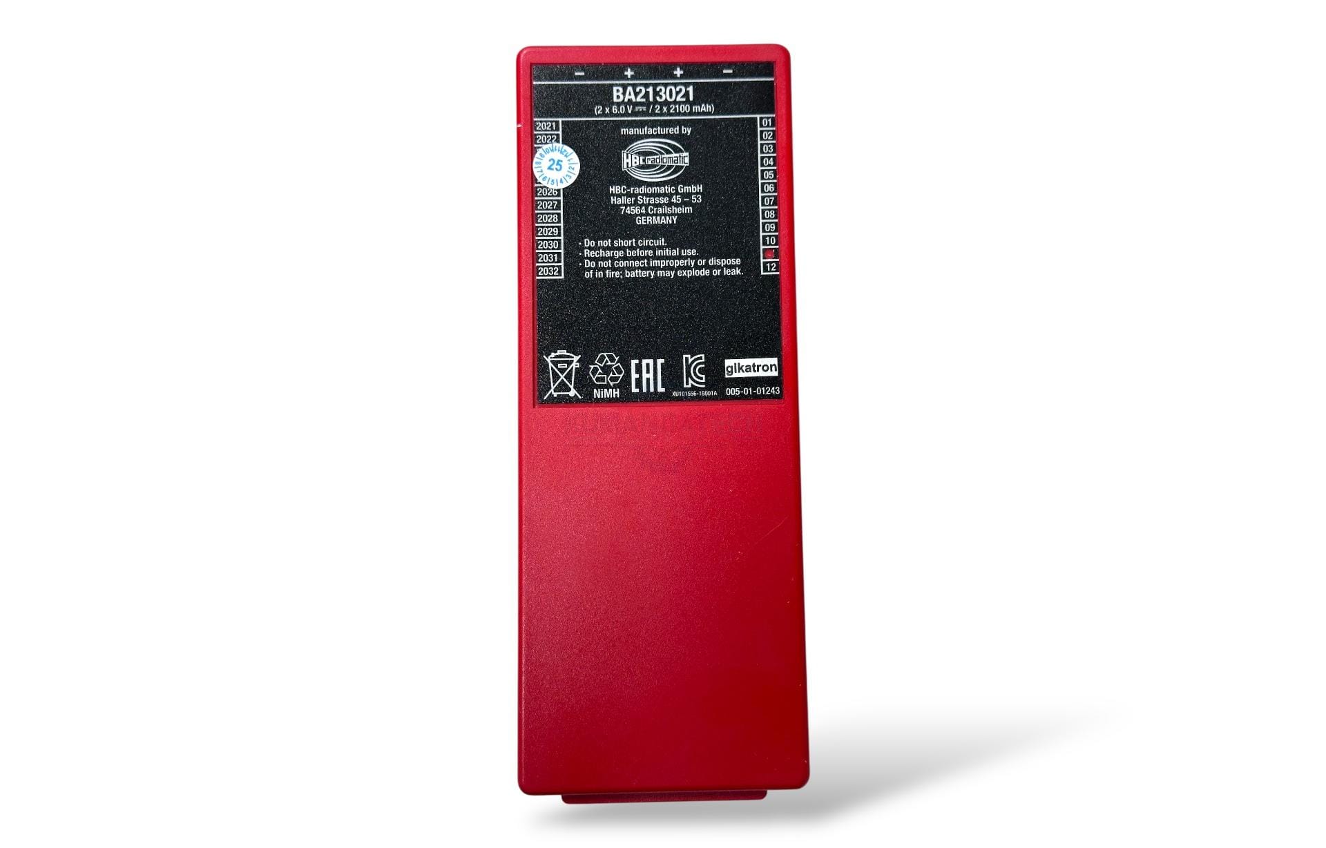 HBC Radiomatic Putzmeister BA213021 2x6V-2x2100mAh Kırmızı Uzun Batarya - Görsel 5