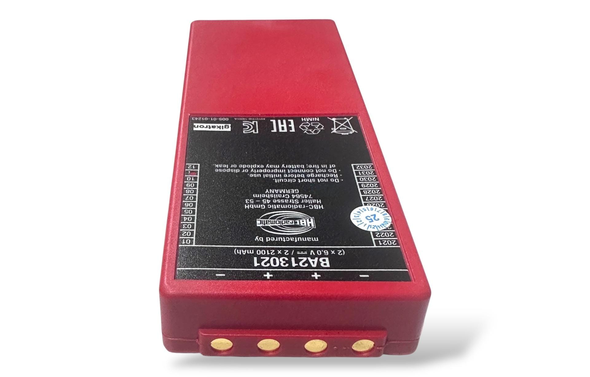 HBC Radiomatic Putzmeister BA213021 2x6V-2x2100mAh Kırmızı Uzun Batarya - Görsel 4