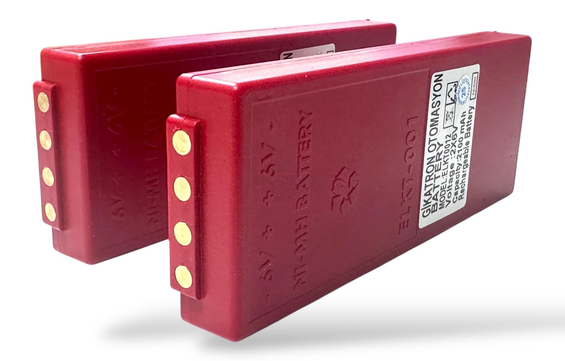 Gikatron Yerli Üretim Hbc Radiomatic Putzmeister BA213021 2x6V-2x2100mAh Kırmızı Uzun Batarya - Image 10