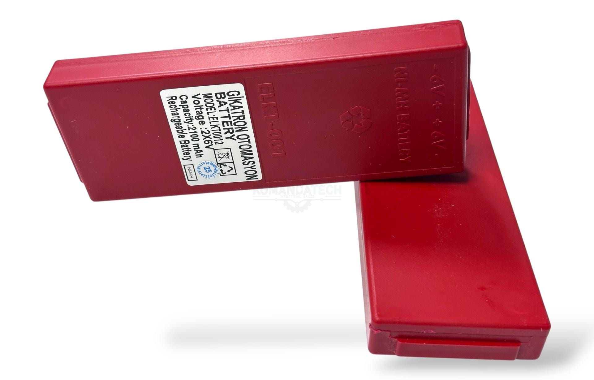 Gikatron Yerli Üretim Hbc Radiomatic Putzmeister BA213021 2x6V-2x2100mAh Kırmızı Uzun Batarya - Image 7