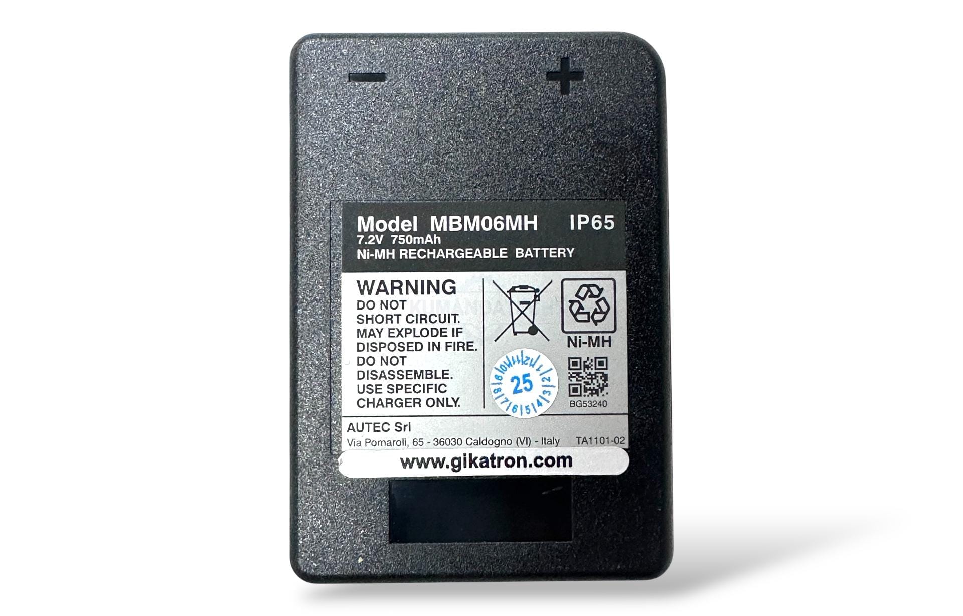 Autec MBM06MH 7.2V 750 mAh Siyah Şarjlı Batarya – Endüstriyel Kumanda Pili - Image 6