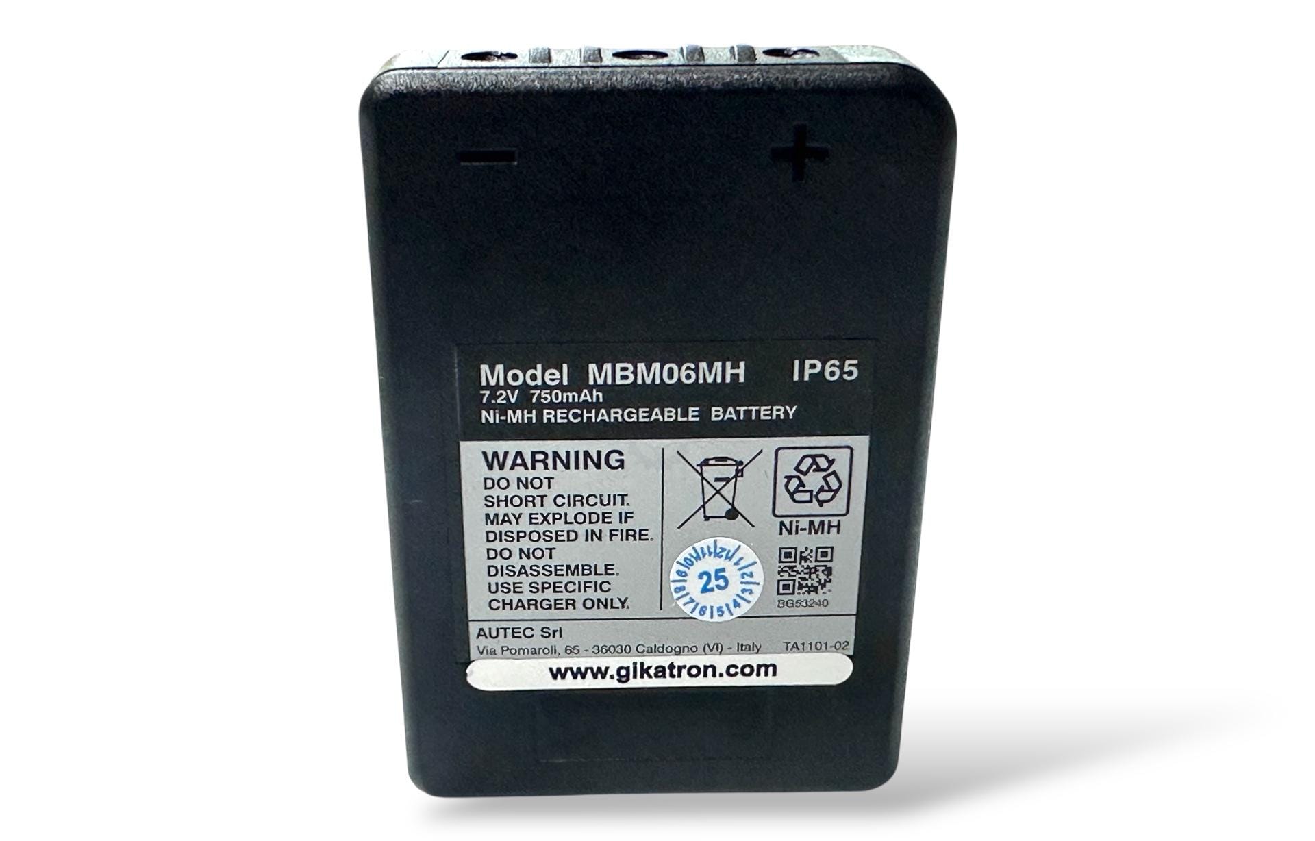 Autec MBM06MH 7.2V 750 mAh Siyah Şarjlı Batarya – Endüstriyel Kumanda Pili - Image 4
