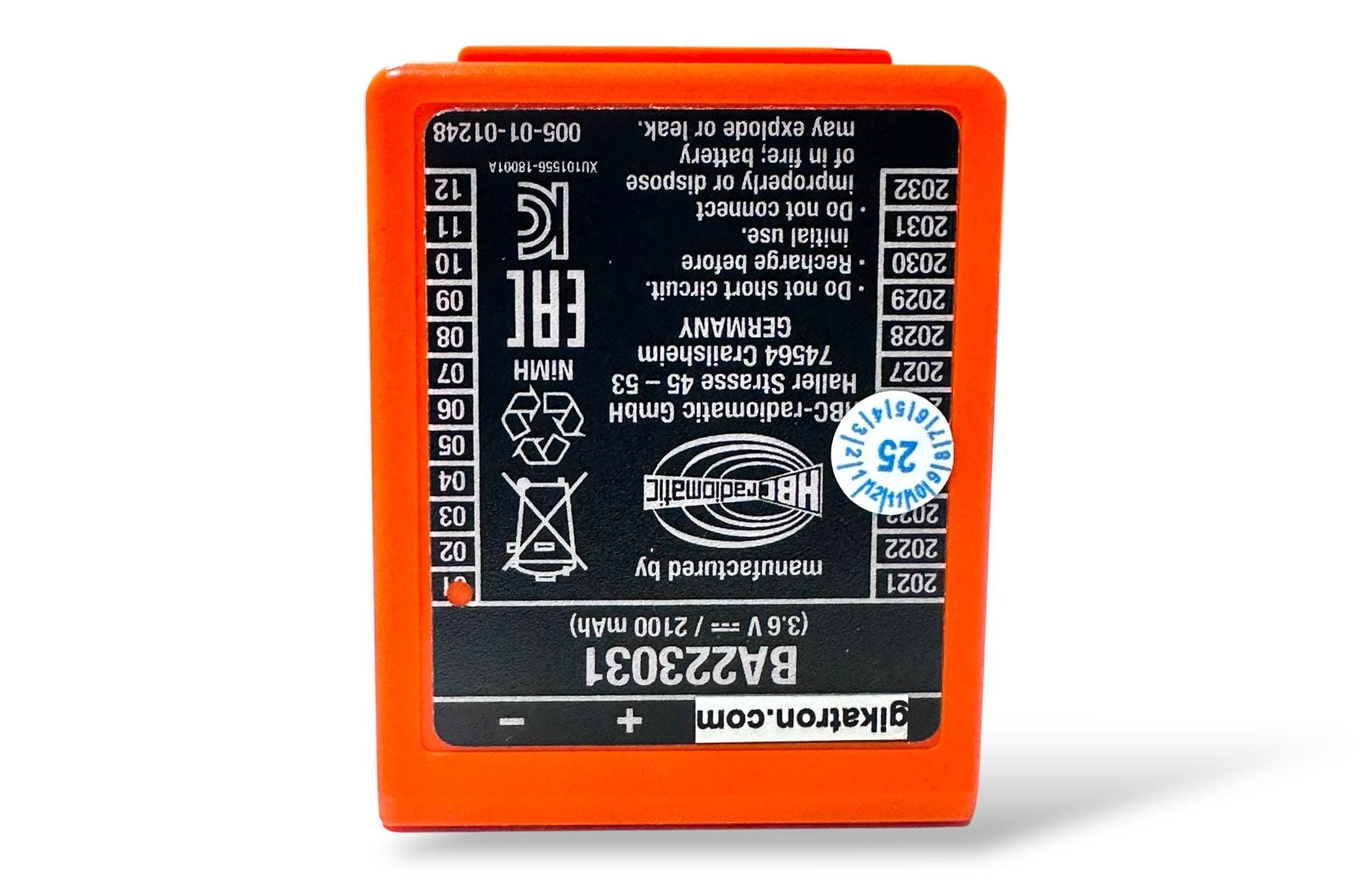 HBC Radiomatic BA223031-BA223030 3.6V 2100mAh Turuncu Kumanda Bataryası – Endüstriyel Uzaktan Kumanda Pili - Image 8