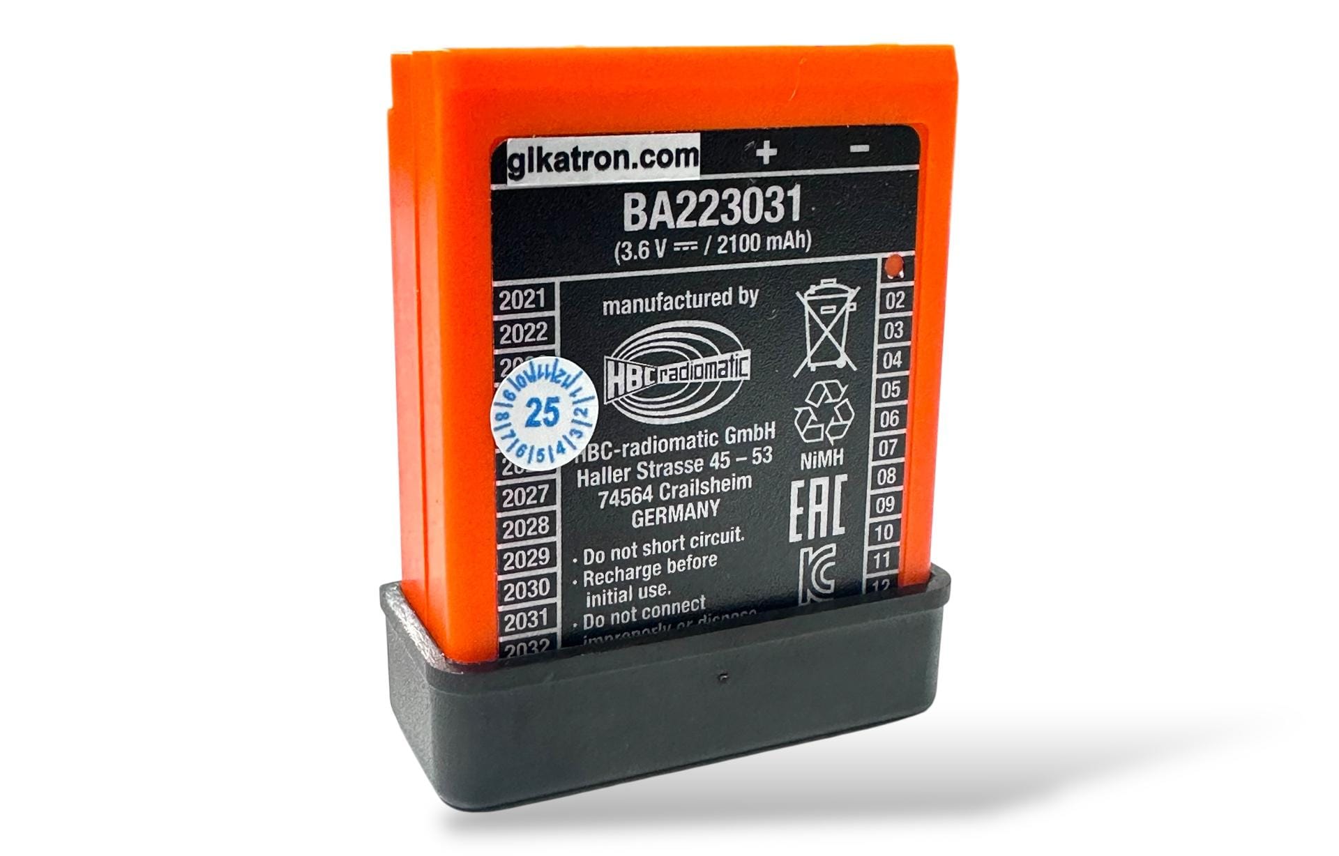 HBC Radiomatic BA223031-BA223030 3.6V 2100mAh Turuncu Kumanda Bataryası – Endüstriyel Uzaktan Kumanda Pili - Image 2