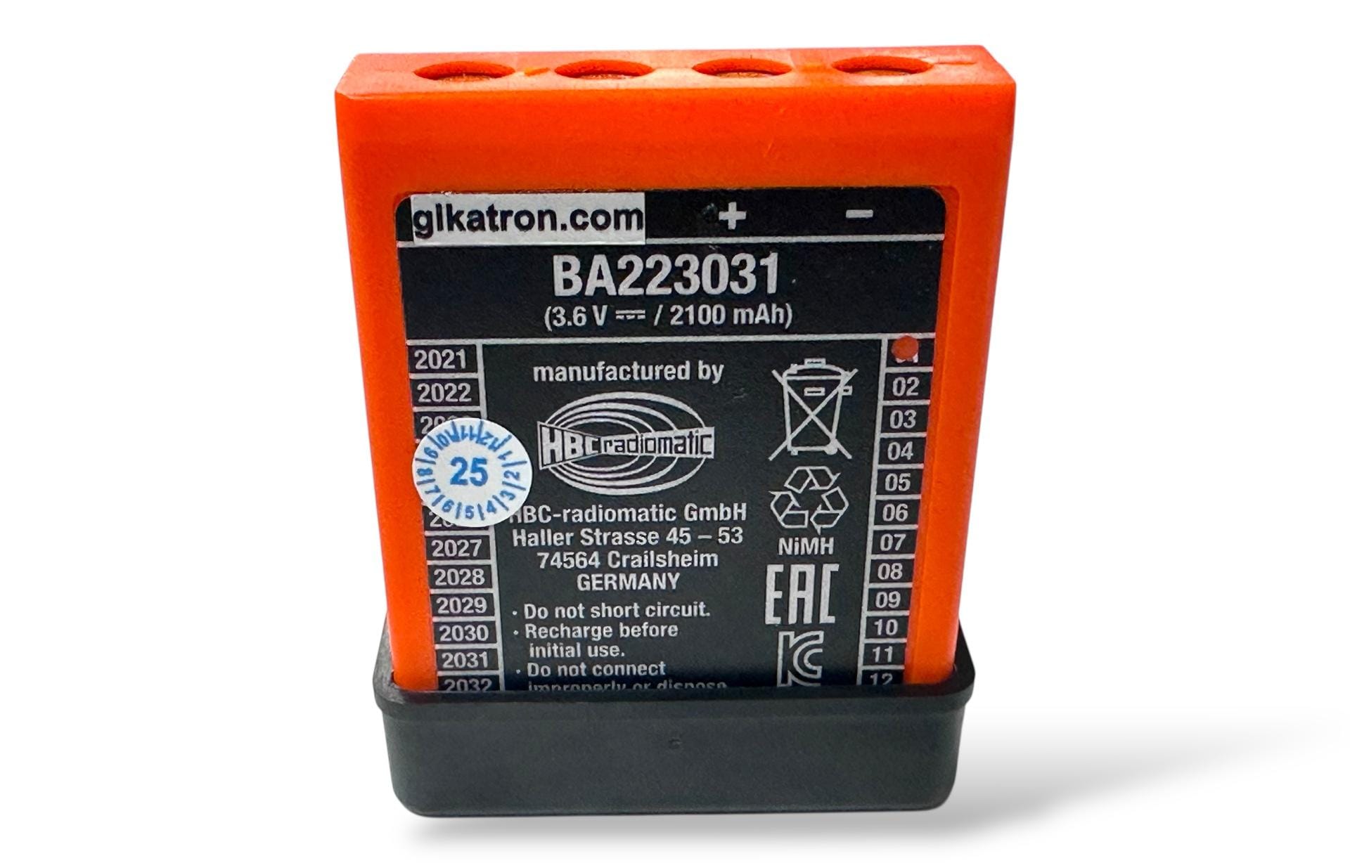 HBC Radiomatic BA223031-BA223030 3.6V 2100mAh Turuncu Kumanda Bataryası – Endüstriyel Uzaktan Kumanda Pili - Image 5