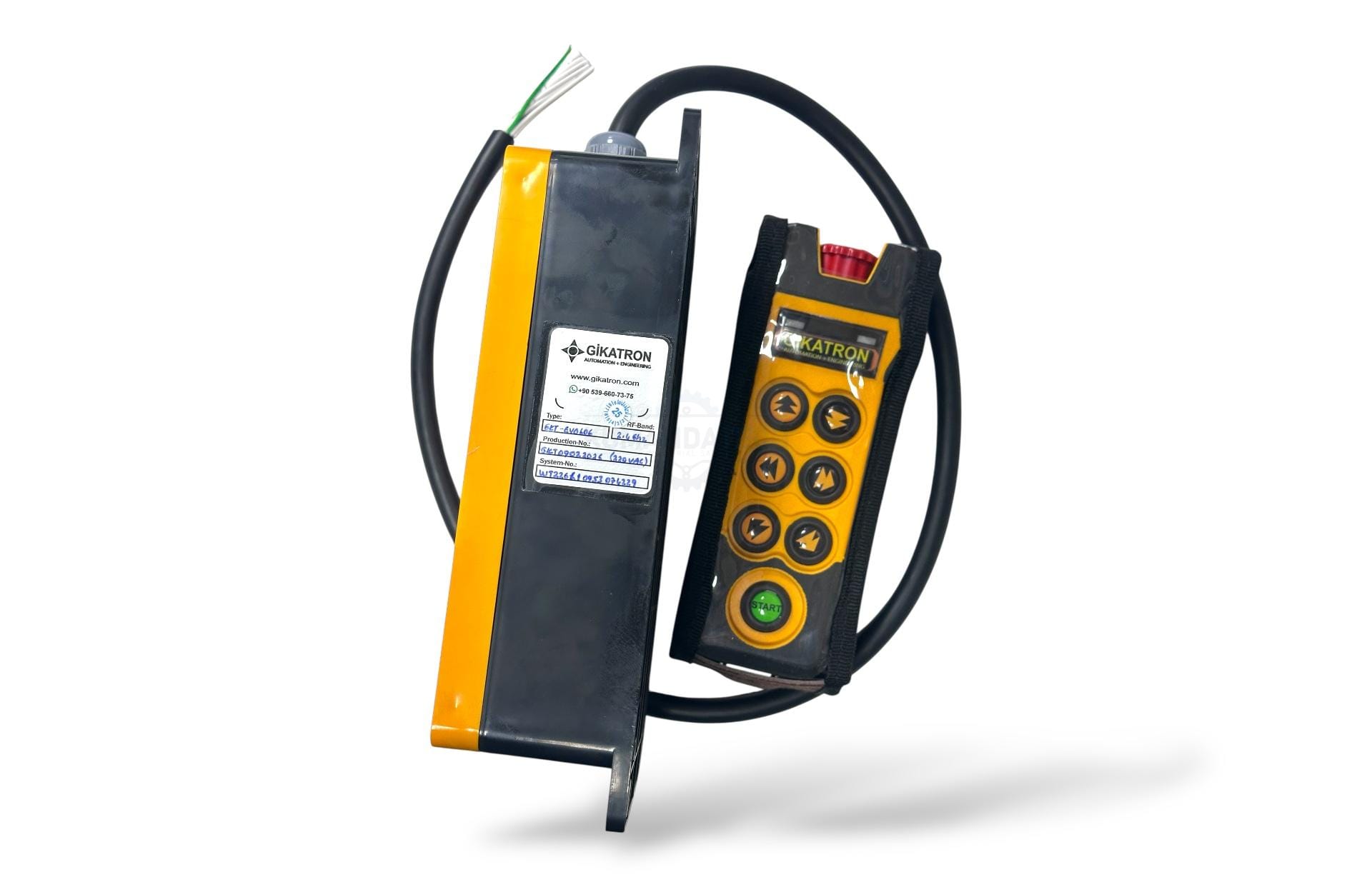Gikatron Uzaktan Kumanda Seti-Evo606-220AC Serisi-6 Hareketli, Tek Kademeli, Tek Hızlı, 6 Hareket Yön Buton, 1 Start Yeşil Buton, 1 Acilstop Kırmızı Buton - Image 12