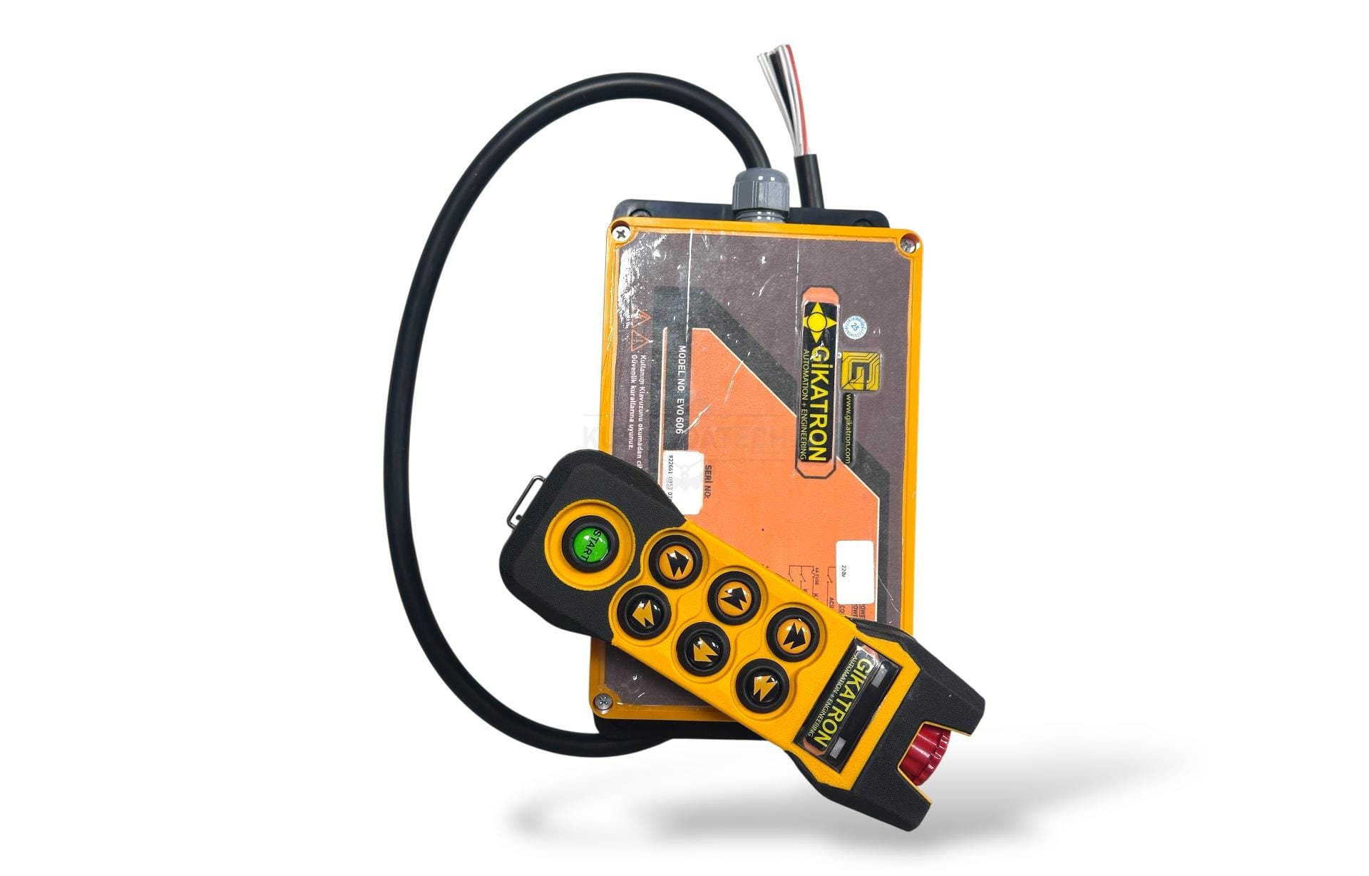 Gikatron Uzaktan Kumanda Seti-Evo606-220AC Serisi-6 Hareketli, Tek Kademeli, Tek Hızlı, 6 Hareket Yön Buton, 1 Start Yeşil Buton, 1 Acilstop Kırmızı Buton - Image 3