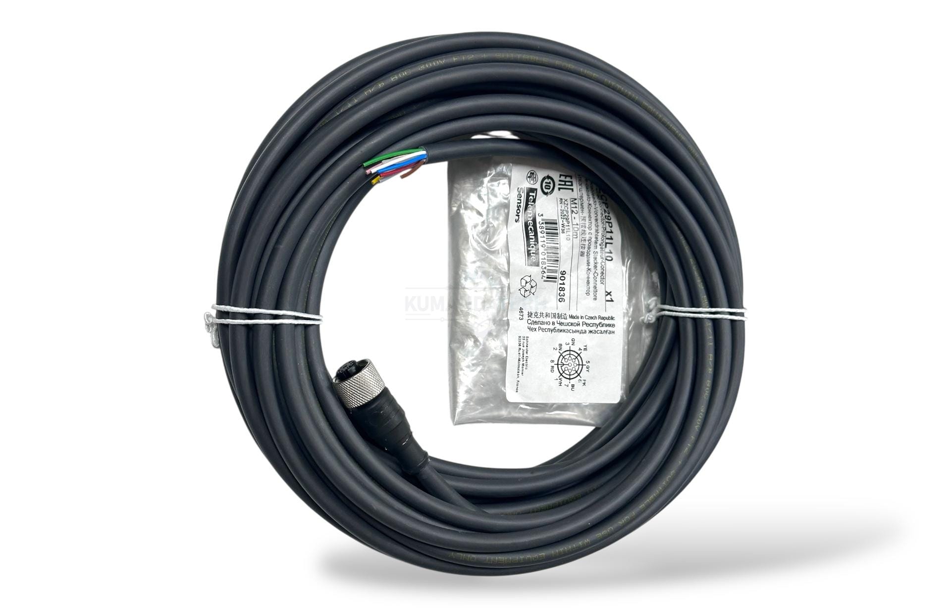 Telemeqanick XZCP29P11L10 8 Pinli, 8 Kablolu,M12 Dişi, Sensör Kablosu – Endüstriyel Sensör Bağlantı Kablosu - Image 5