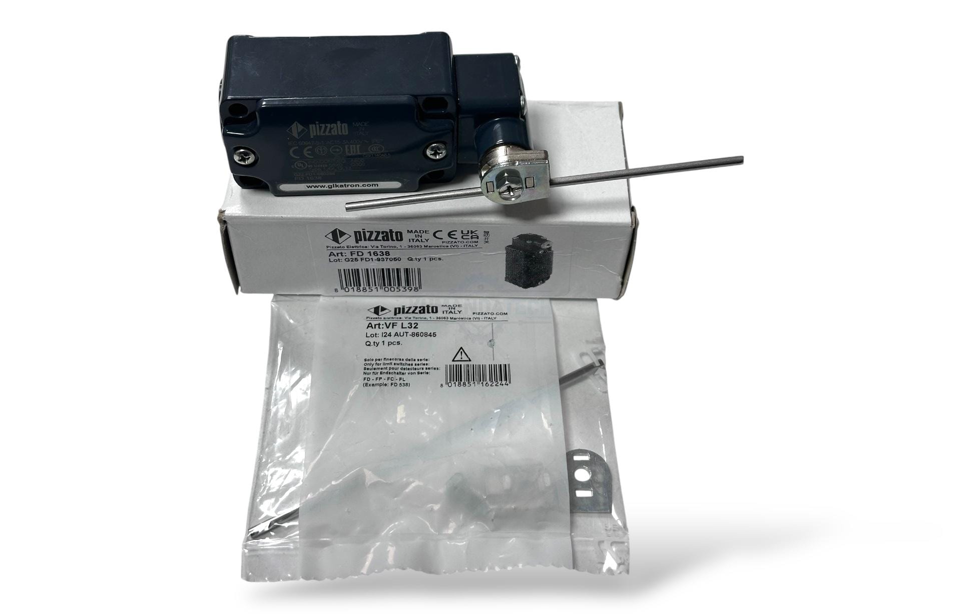 Pizzato FD1638-VF L32 – Metal Gövdeli 2NC (Slow Action) Kule Dönüş Switch - Görsel 12