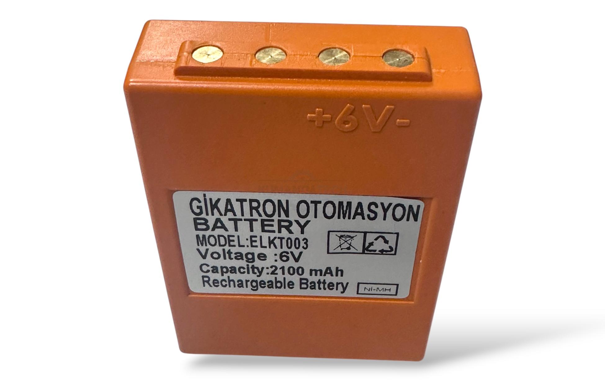 Gikatron BA225031 Batarya 6V 2100mAh HBC Radiomatic Uyumlu Junjin Kumanda Pili Yerli Üretim Turuncu - Görsel 2