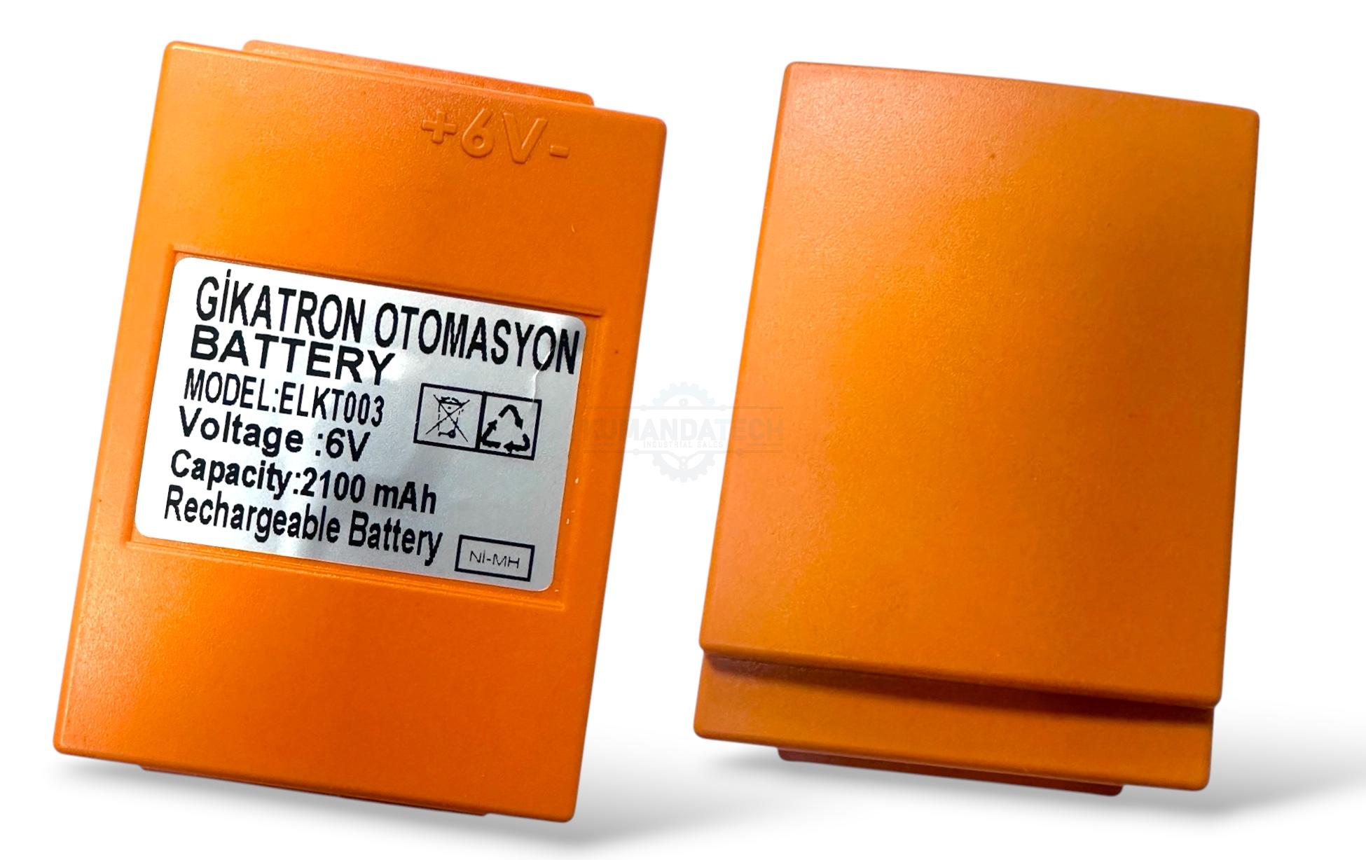 Gikatron BA225031 Batarya 6V 2100mAh HBC Radiomatic Uyumlu Junjin Kumanda Pili Yerli Üretim Turuncu
