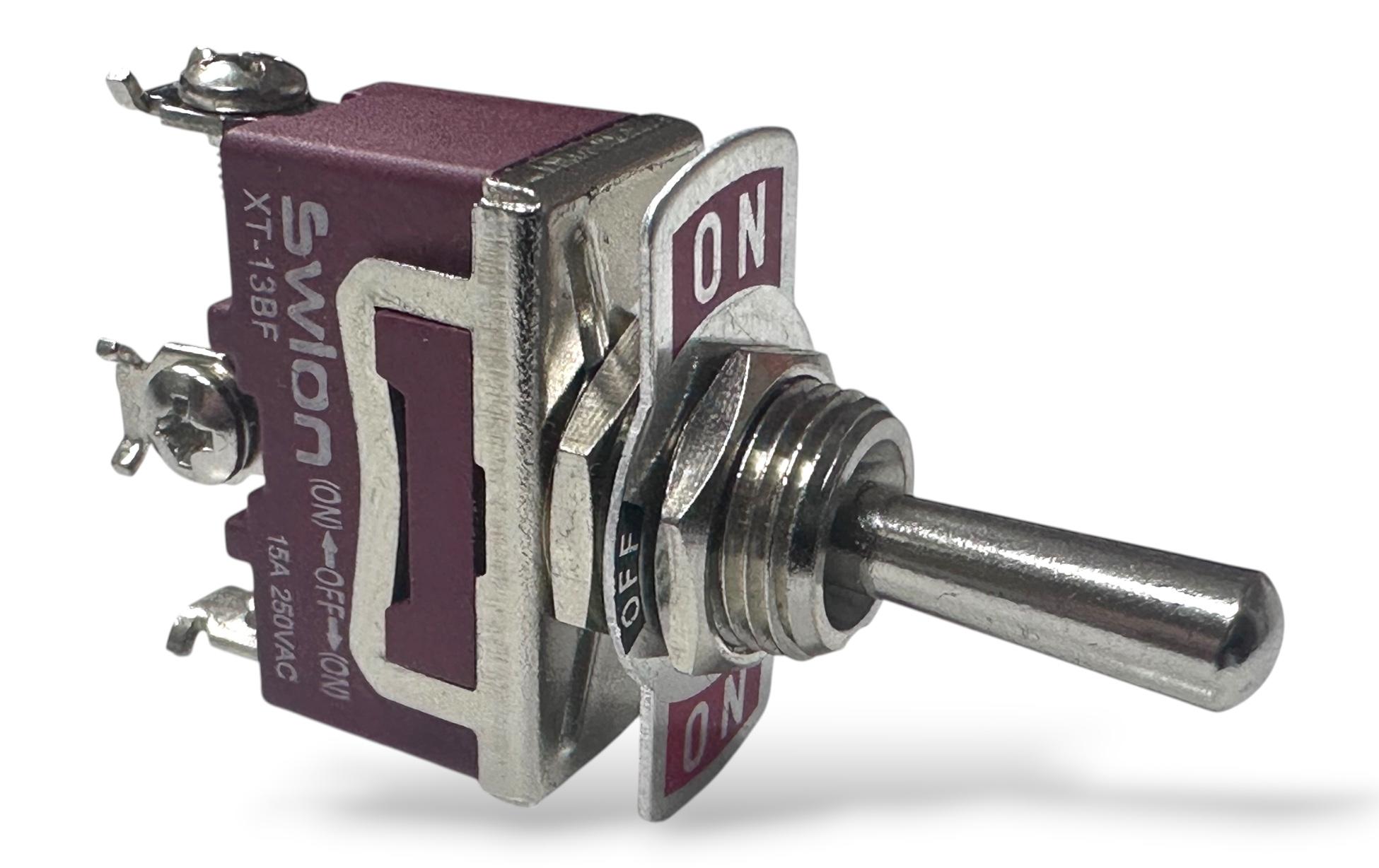 Gikatron Swion XT-13BF Toggle Anahtar Switch 3 Bacaklı 1NO+1NO On-Off-On Yaylı - Görsel 14