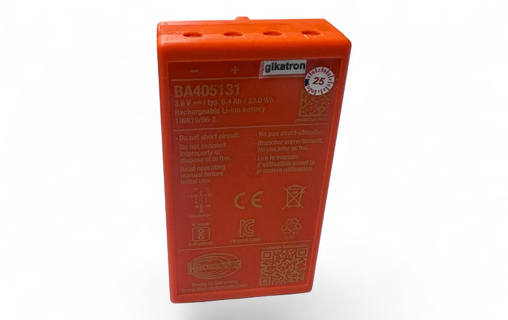 HBC Radiomatic BA405131 BA405121 3.6V 6.4Ah Li-Ion Batarya – Orijinal Turuncu Kırmızı Akü - Görsel 4
