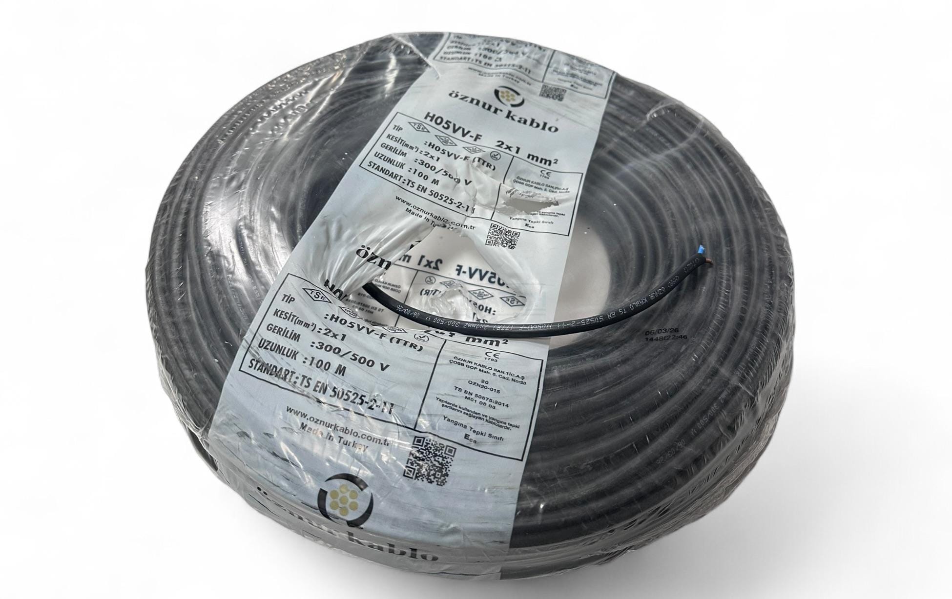 Öznur 2G1.0mm² H05VV-F Siyah TTR Elektrik Tesisat Kablosu - Görsel 3