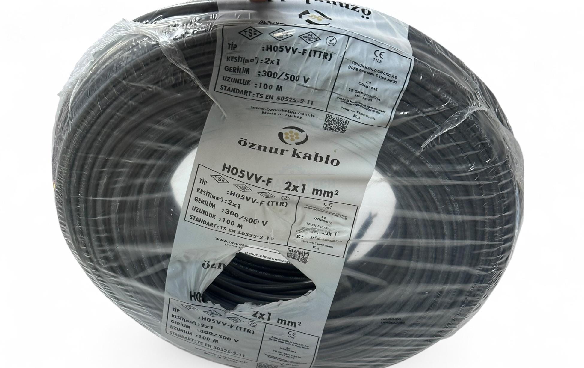 Öznur 2G1.0mm² H05VV-F Siyah TTR Elektrik Tesisat Kablosu - Görsel 2