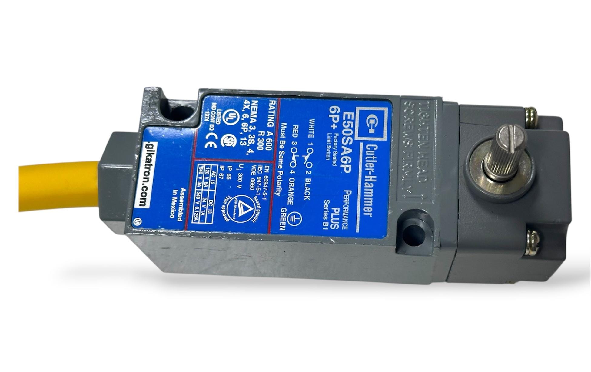 Eaton Cutler Hammer E50SA6P 6P+ Kablolu Limit Switch – 1NO/1NC Ağır Hizmet Tipi Sınır Şalteri