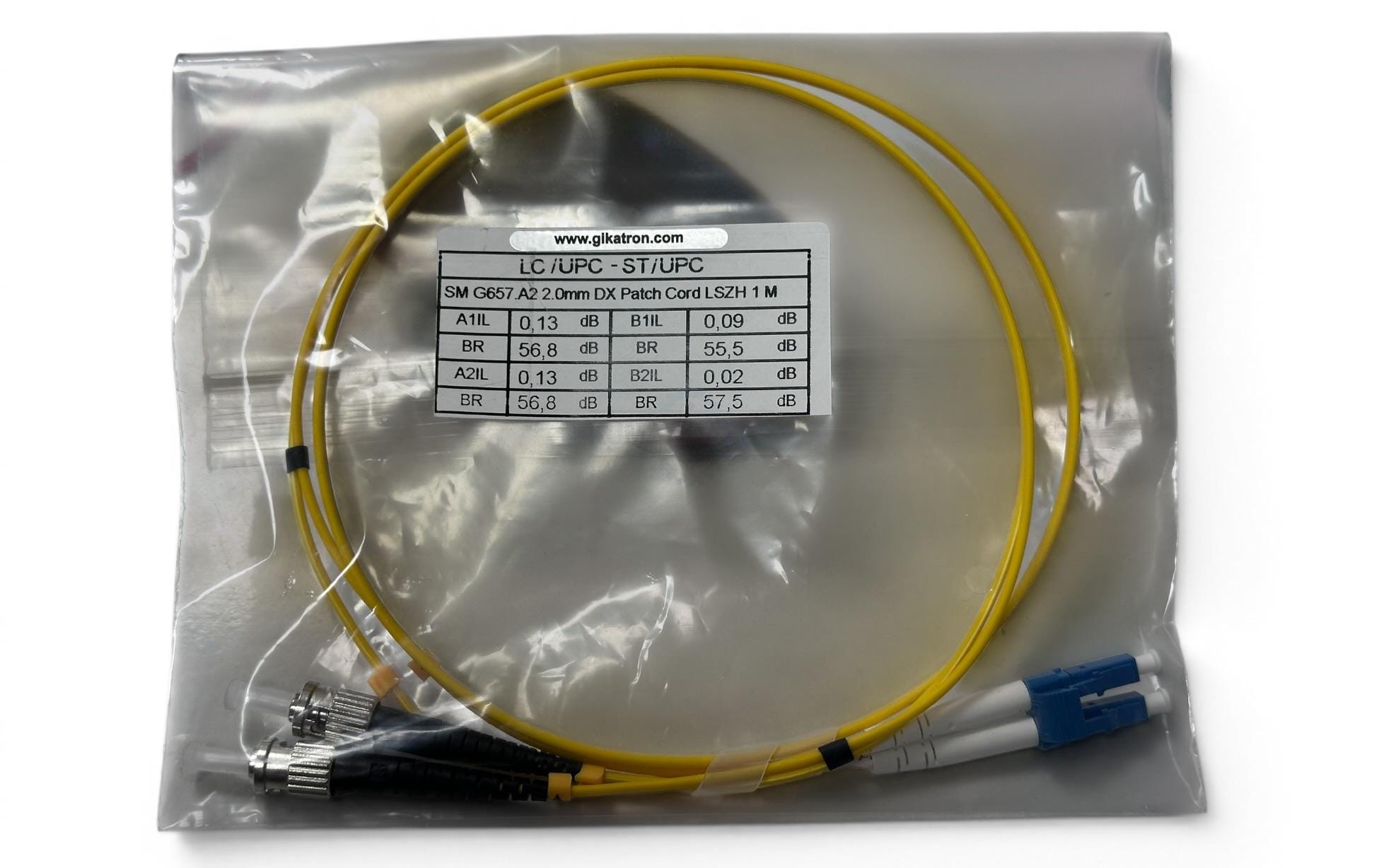 Datch Single Mode LC-UPC – ST-UPC LSZH 1 Metre Fiber Optik Patch Cord - Görsel 4